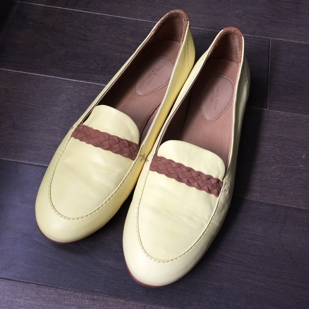 NEW rag & bone Yellow Leather Loafers